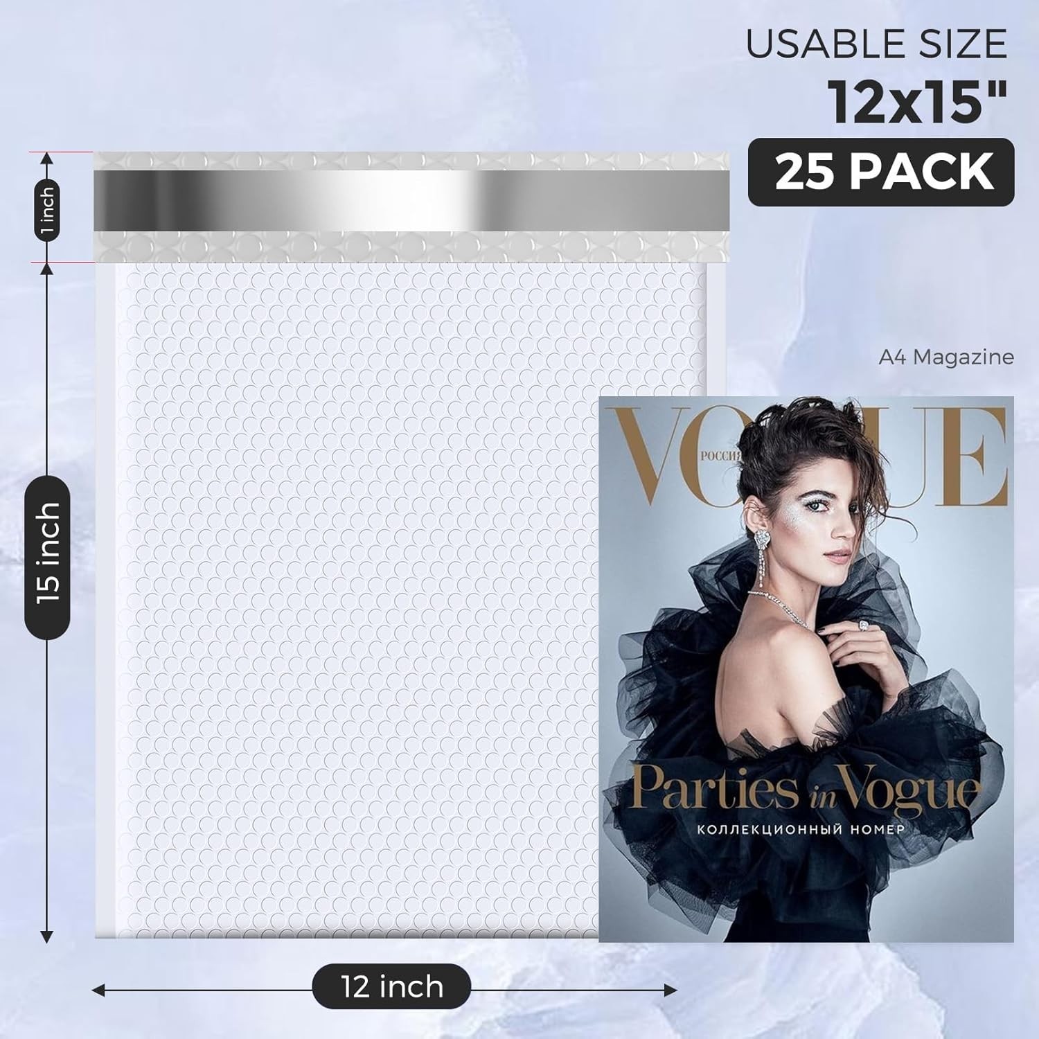 40 White Poly Bubble Mailers 12×16 Large Padded Envelopes 12×15 Mailing Bag