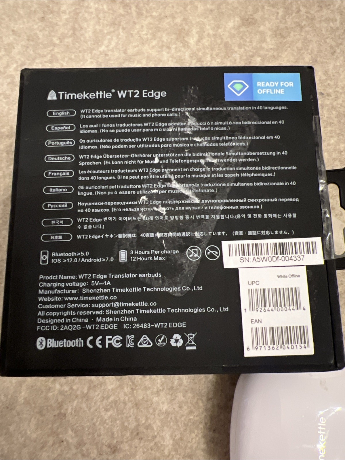 Timekettle WT2 Edge W3 Translator Device, Bidirection Simultaneous Translation