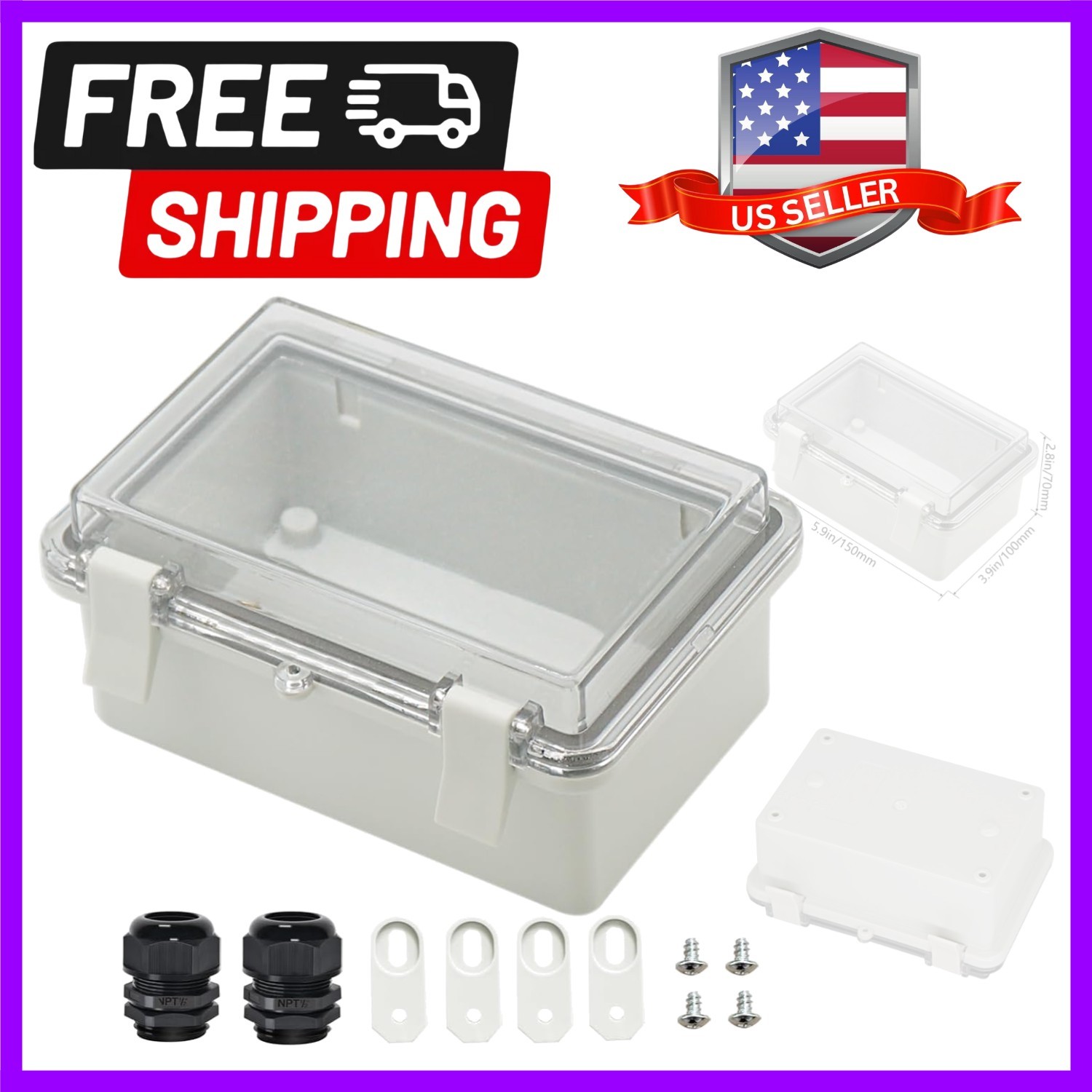 Junction Box ABS Plastic Dustproof Waterproof Electrical Boxes Hinged Shell …