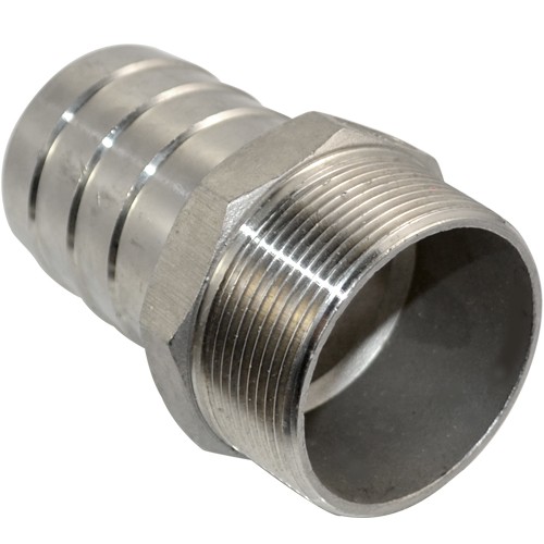 Threaded Pipe Fitting to Barb Hose Tail End Connector Stainless Steel NPT SS 304