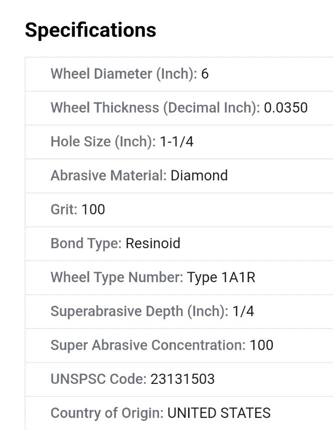 6 X .035 X 1-1/4″ Diamond Cut Off Grinding Wheel USA MSC D1A1 Surface Grinder