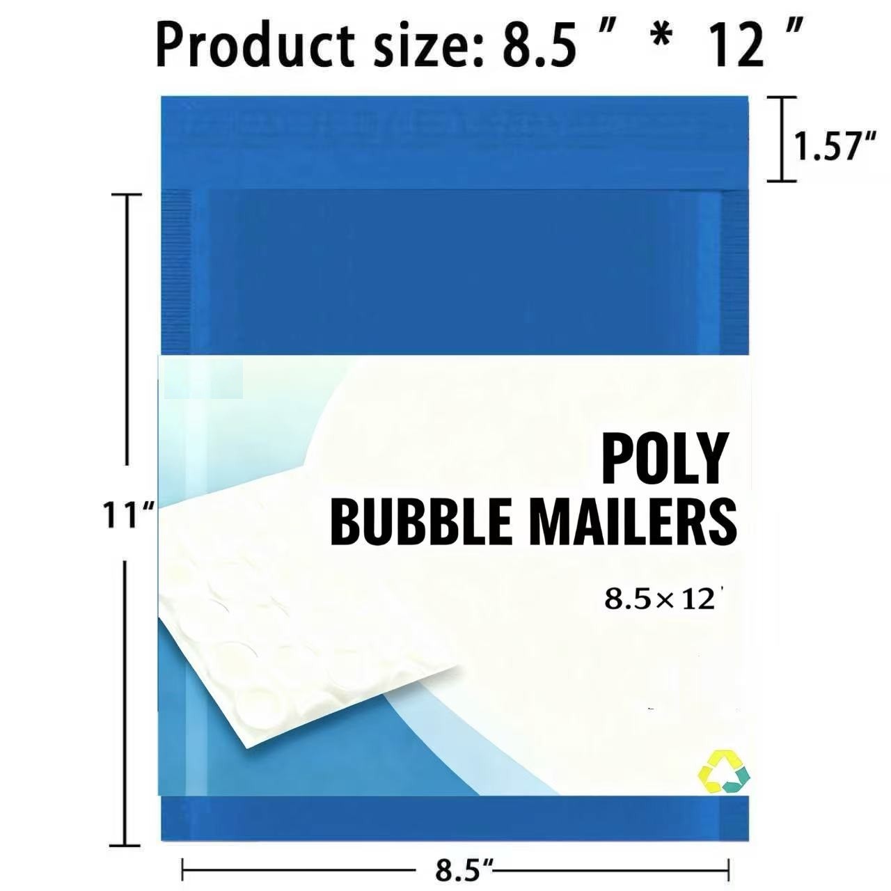 8.5×12 Blue Self Seal Poly Bubble Mailer Padded Envelope, #2 25,50,100,500.1000