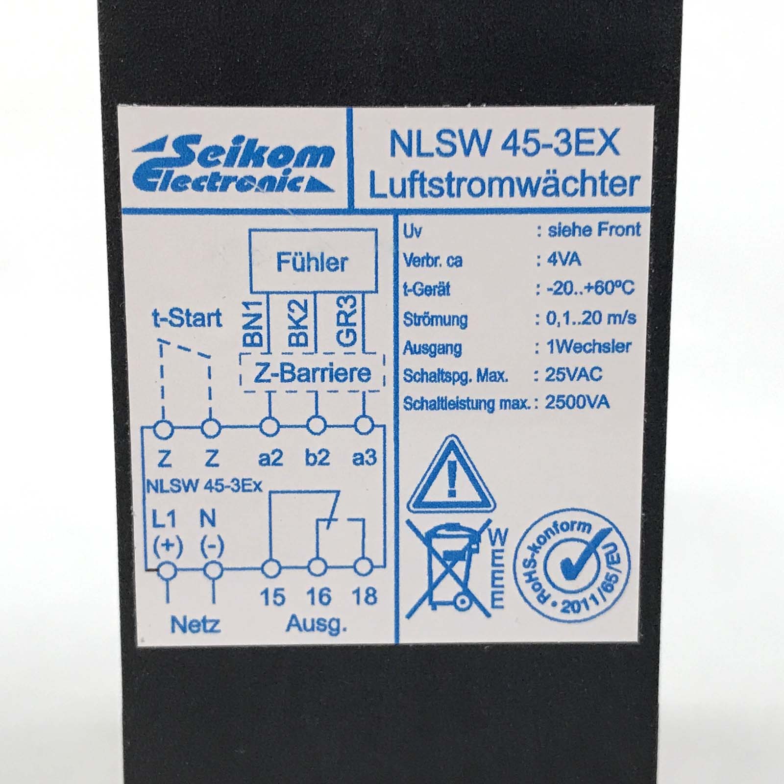 Seikom Electronic Airflow Monitor NLSW 45-3Ex NOV