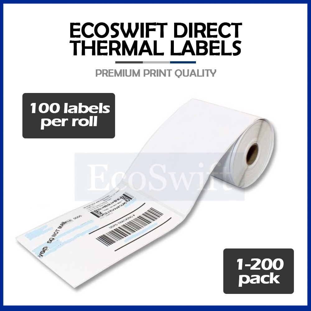 1-200 Rolls 100/roll 4×6 Zebra 2844 Eltron EcoSwift Direct Thermal Printer Label