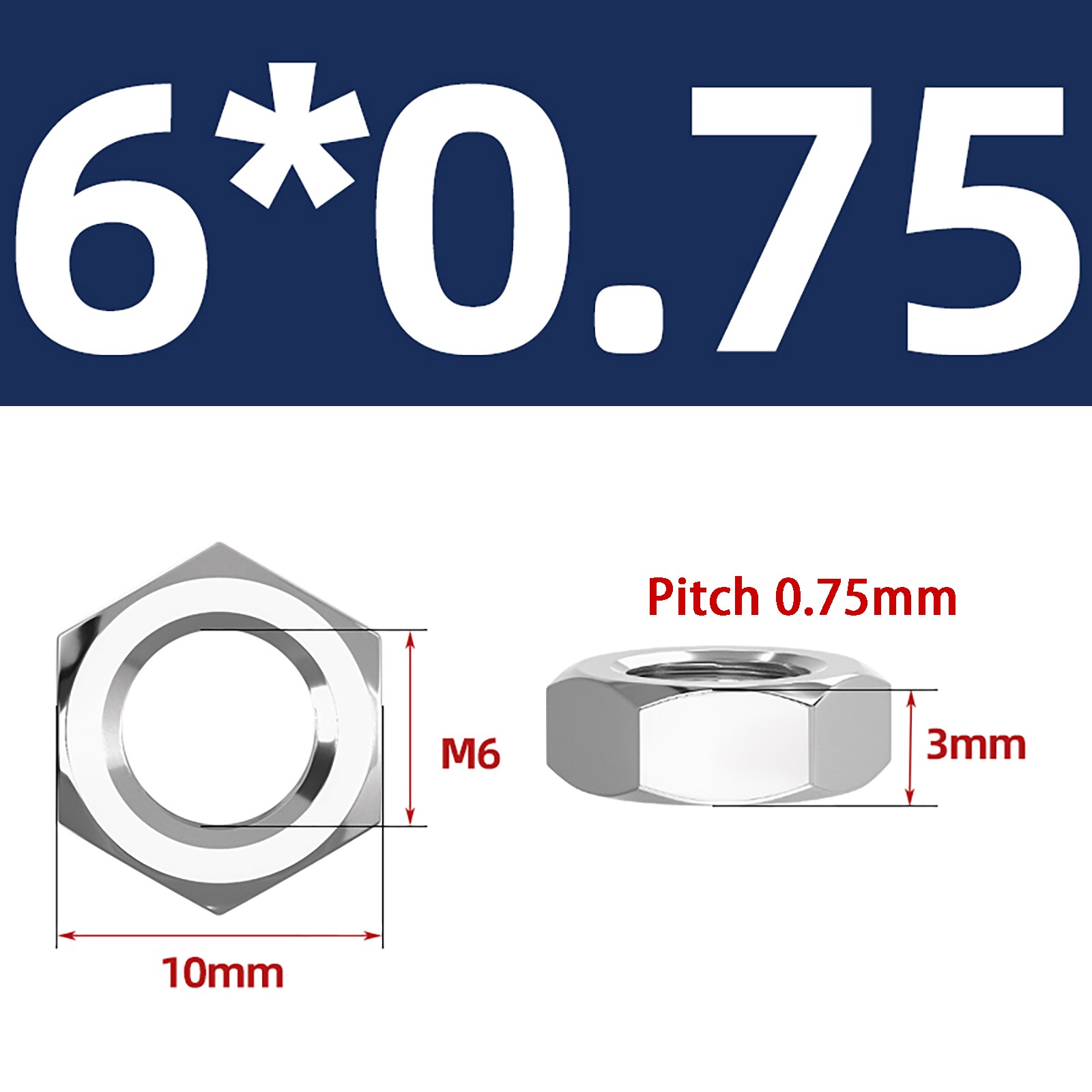 Fine Pitch Thread Hexagon Full Nuts Stainless Steel M6 M8 M10 M12 M14 M16 – M30