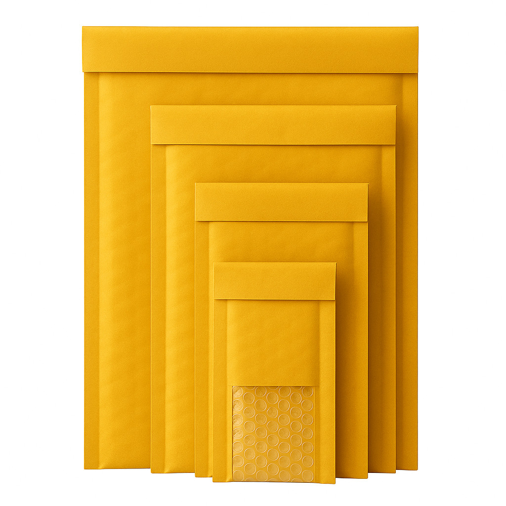 Gold Kraft Bubble Mailers Self-Seal Padded Envelopes #000 #0 #2 #5 Shipping Bags