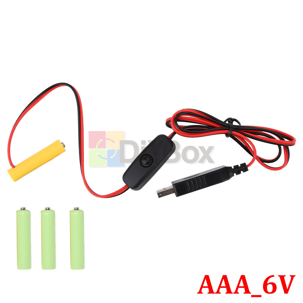 USB 5V to 3/4.5/6V Battery Eliminator Replacement AA AAA Battery Power Supply