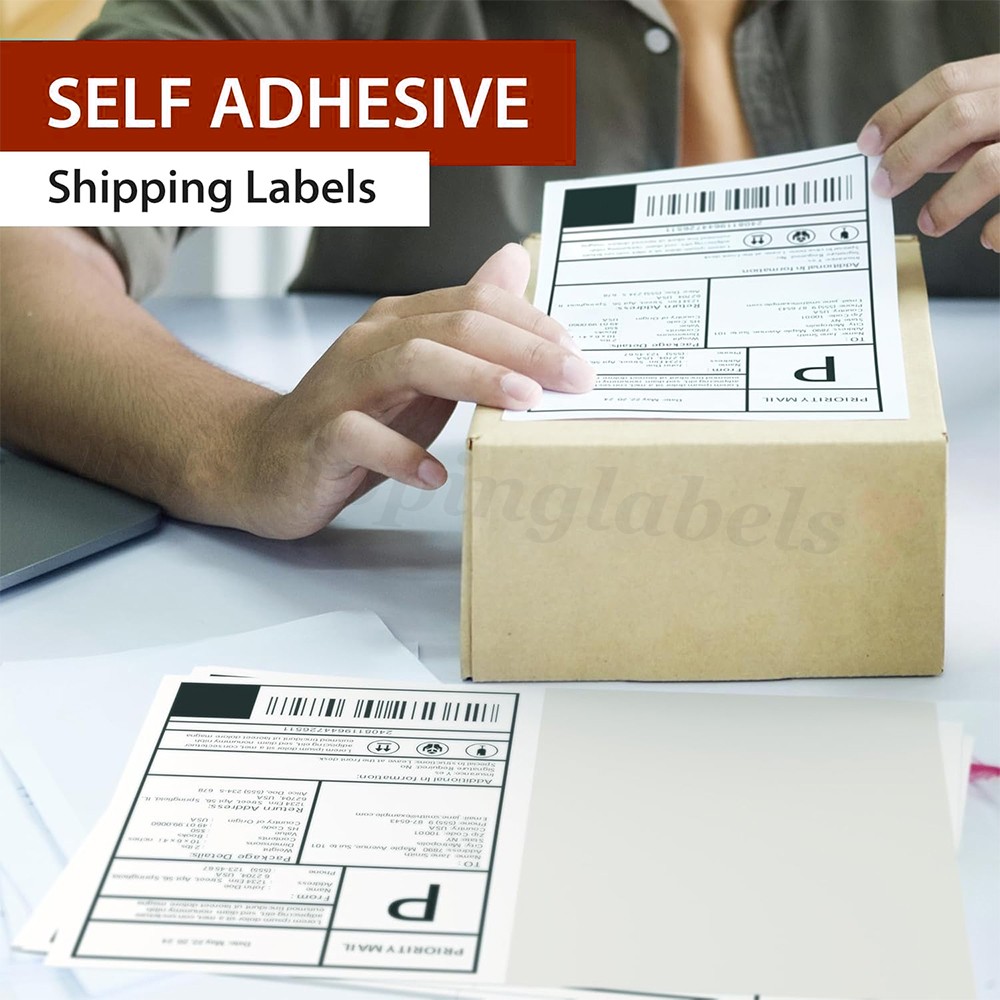 8.5×5.5 Half Sheet Shipping Labels Self Adhesive Sticker Laser & Inkjet Printers