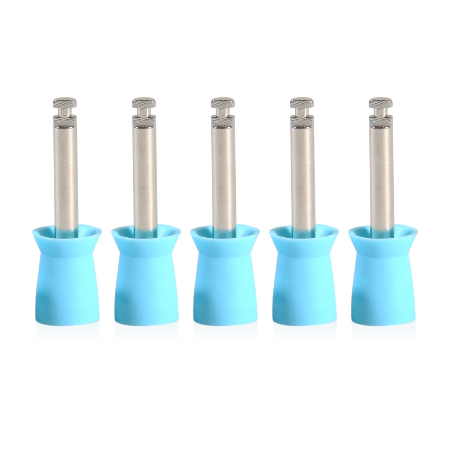 100 Pcs Dental Rubber Prophy Teeth Polish Polishing Cups Latch Type Brushes blue