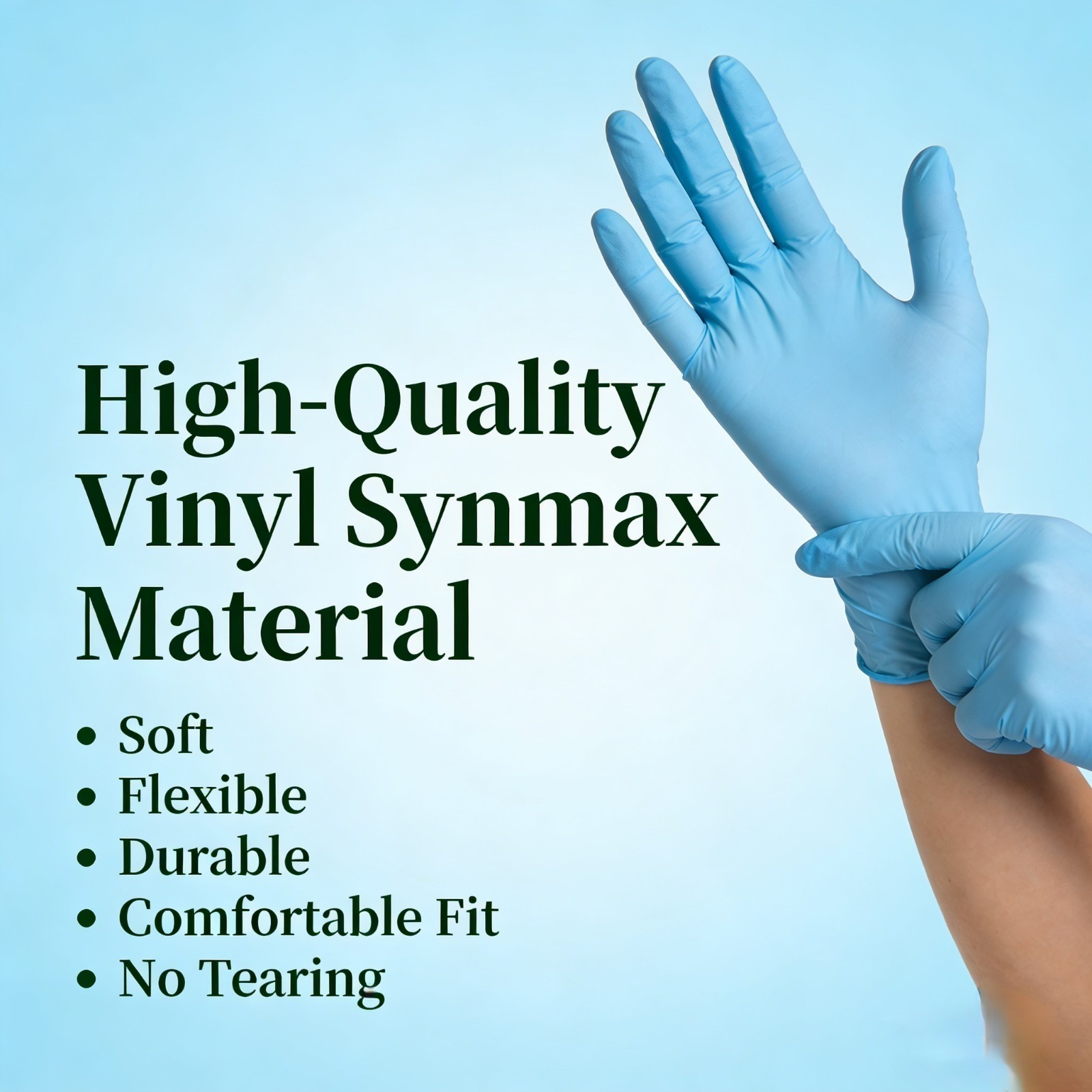 100-Count Blue Vinyl Exam Gloves: Powder-Free & Latex-Free