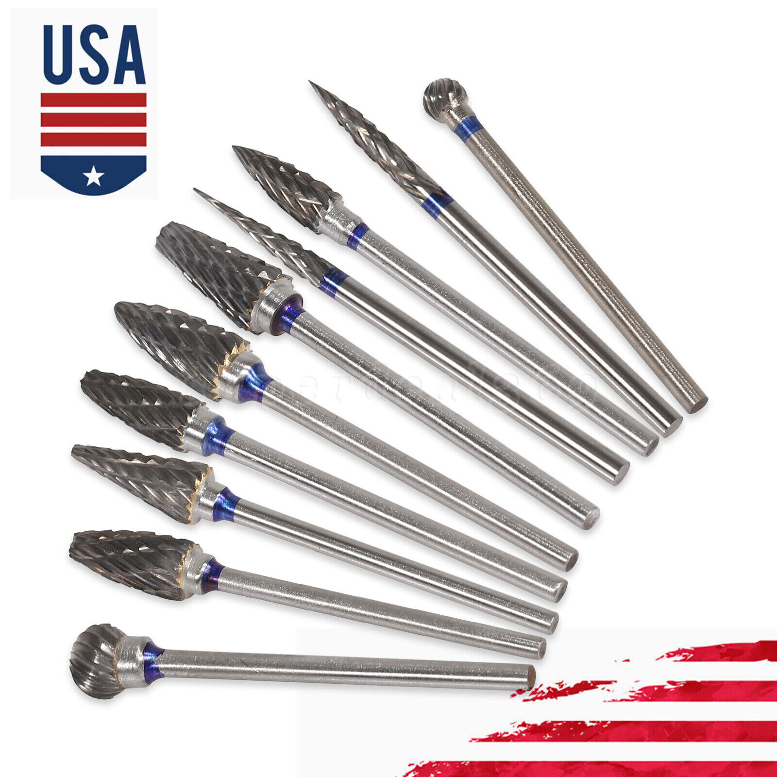 10x Dental Burs Acrylic Polisher Drills Burrs Tungsten Carbide Steel 2.35*6mm