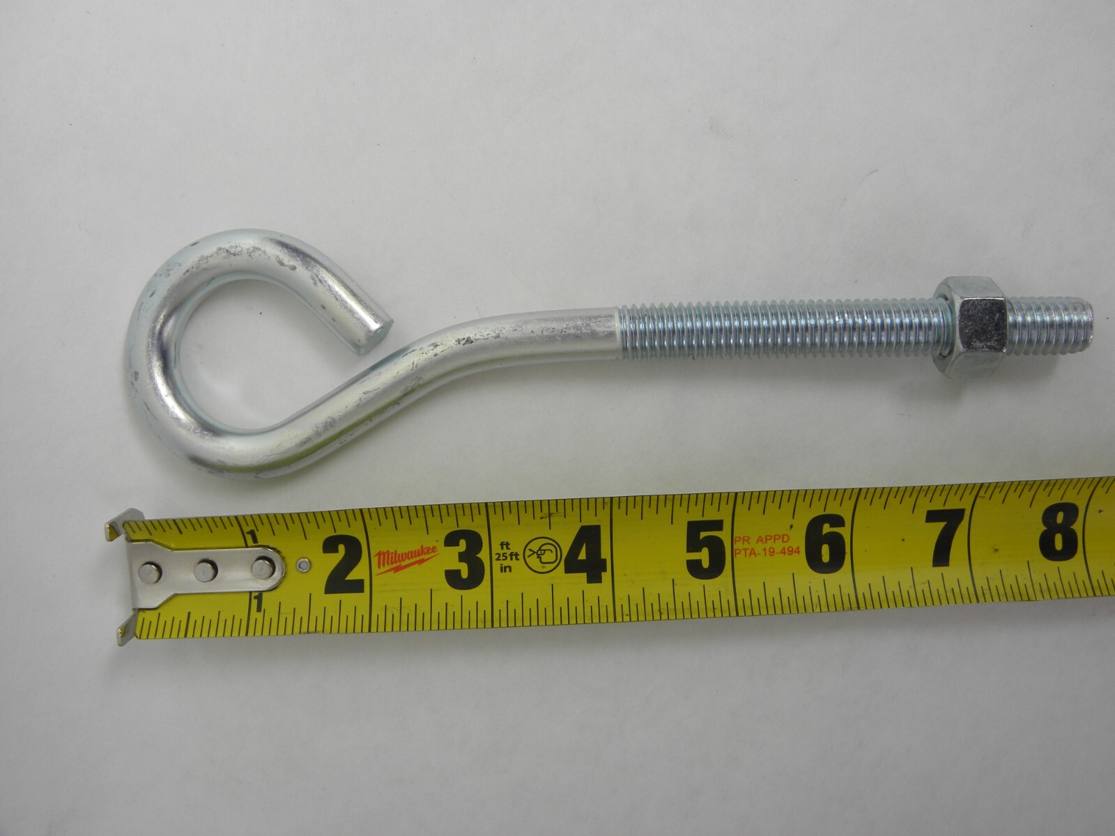 10, 25, 40, 100, 1000 pcs Zinc Steel Eye Bolts w/ Nuts 1/2-13 x 8″ (4″ Thread)