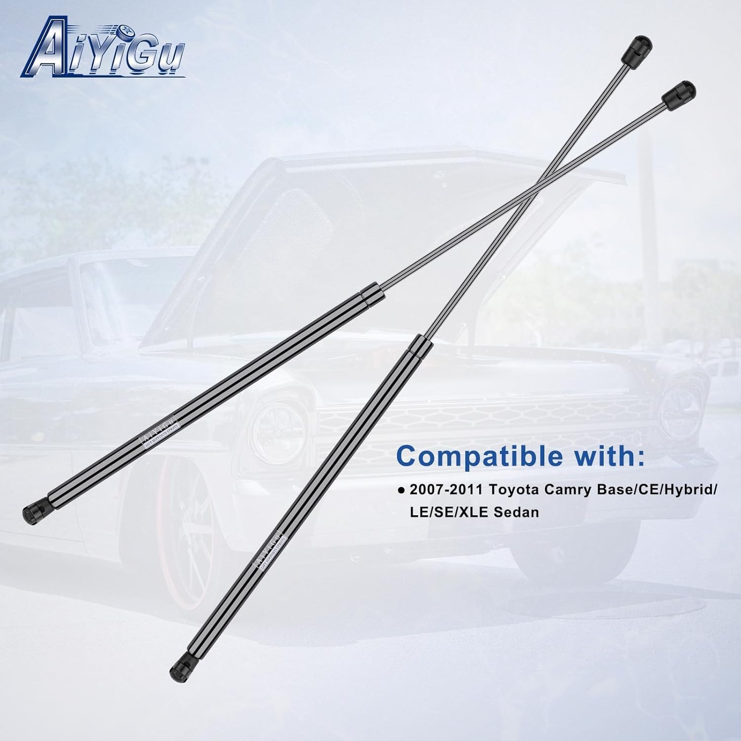2Pc Front Hood Gas Strut Spring Lift Support 2007-2011 Toyota Camry 6333 4351