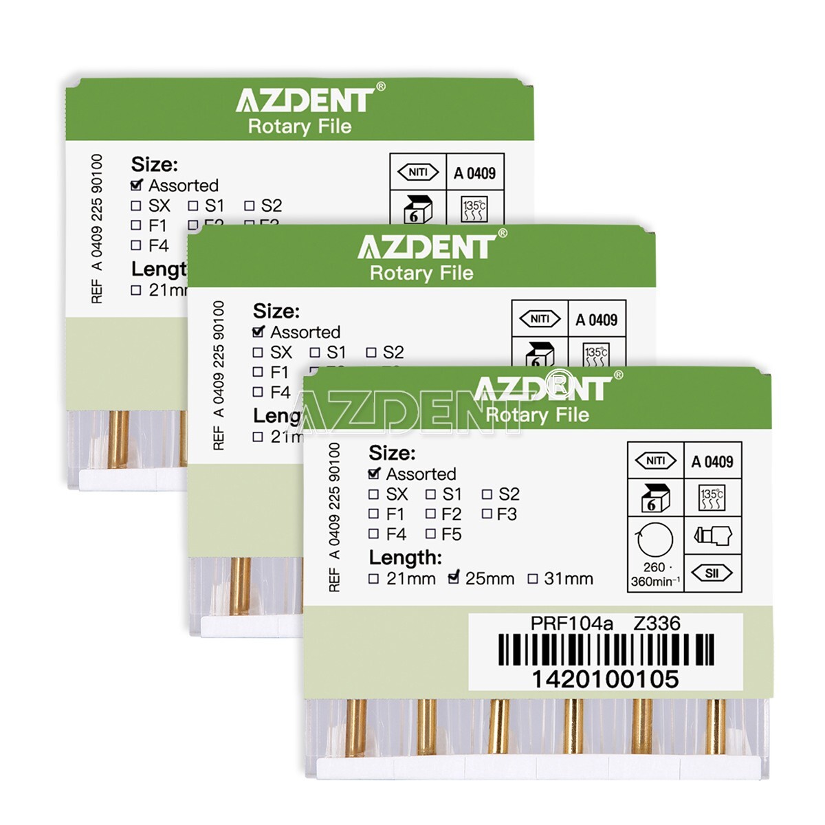 5 Packs Dental Rotary Heat Activated Canal Root Files Needles 25mm Engine Use