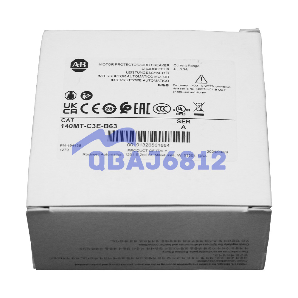 New AB 140MT-C3E-B63 Motor Protection Circuit Breaker Standard Magnetic Trip