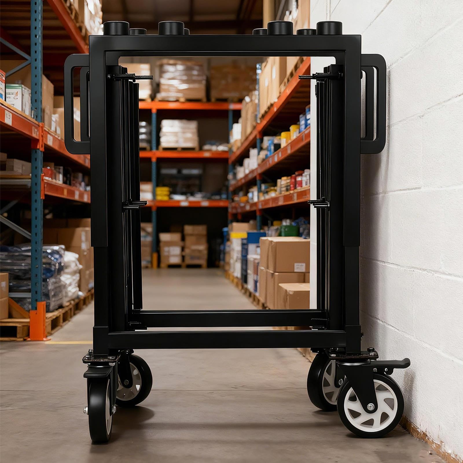 992 Lbs Heavy Duty Funeral Casket Cart Foldable Mortuary Stretcher Stand with Wh