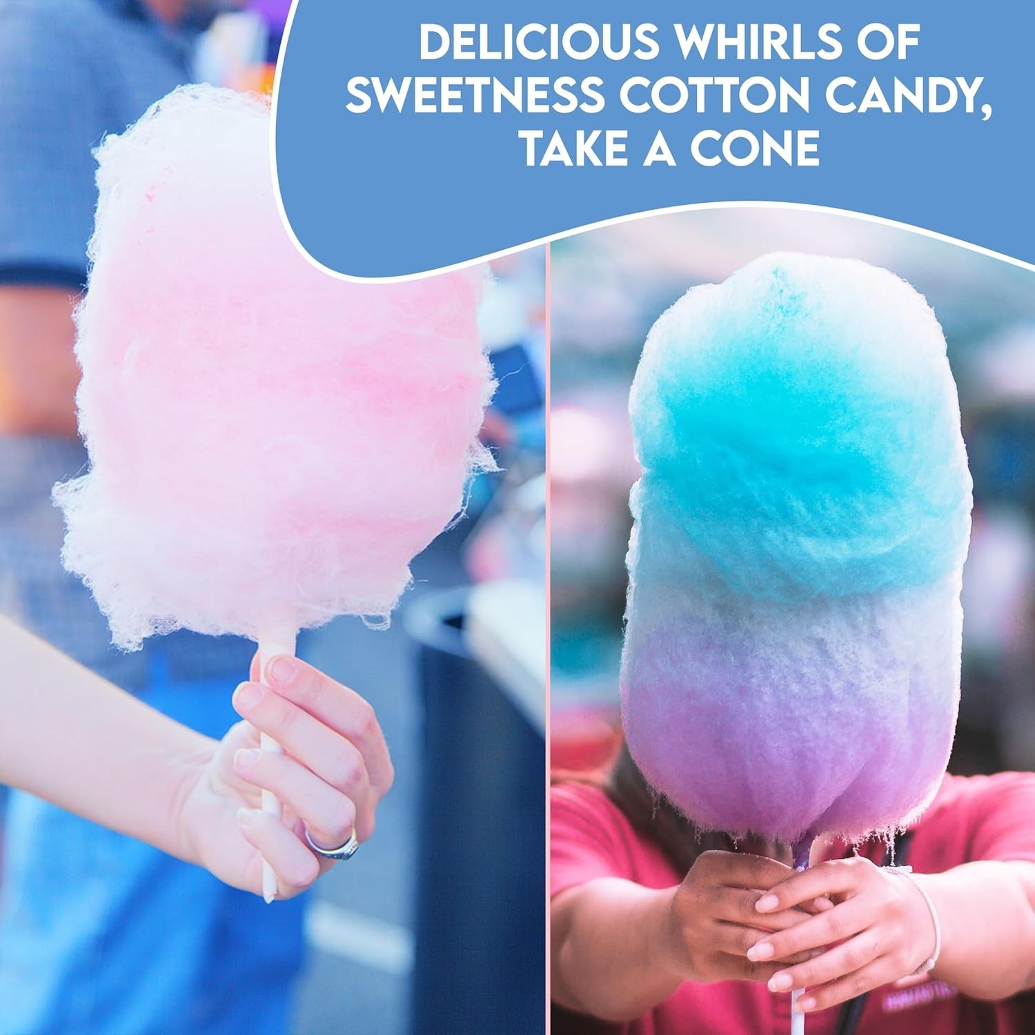 High-Quality 11 Inch Cotton Candy Cones – 100 Count for Sweet Celebrations