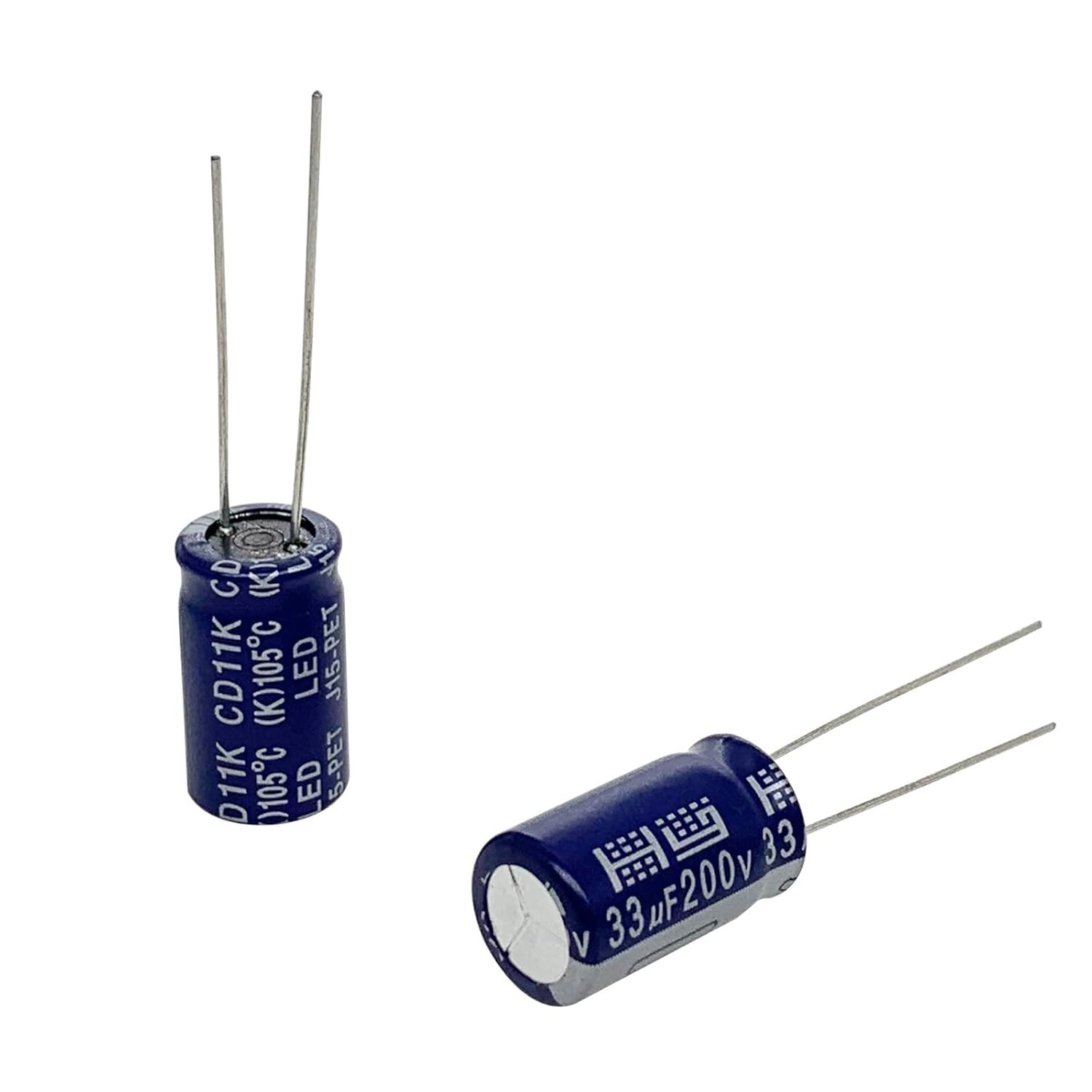 10pcs 200V 33UF Capacitor 10x16MM0.39×0.63in Aluminum Electrolytic Capacitors…
