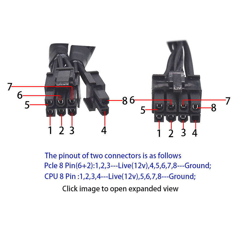 PCIe 8Pin to 8(6+2) Pin Power Cable For Thermaltake Toughpower XT Platinum 1275W