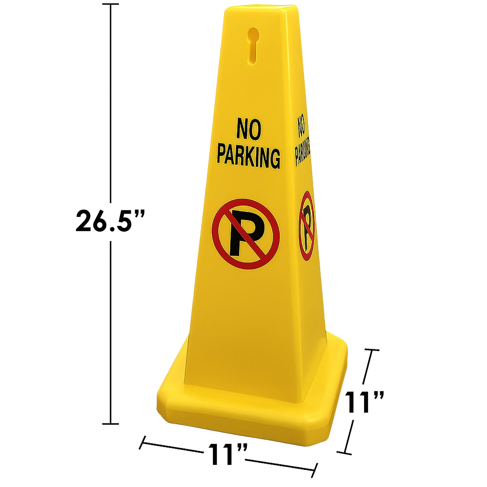 Electriduct 4 Sided No Parking Traffic Safety Cones – Yellow – 27″ Height