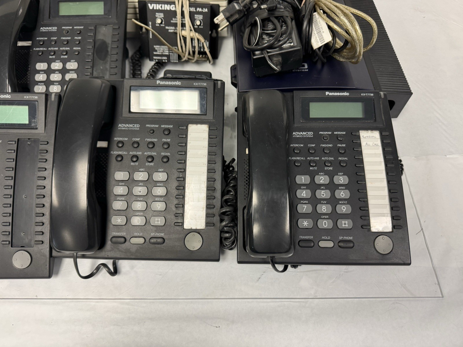Panasonic KX-TA824 Hybrid Telephone System w/ KX-TVA50, VIKING PA-2A, 6 Phones