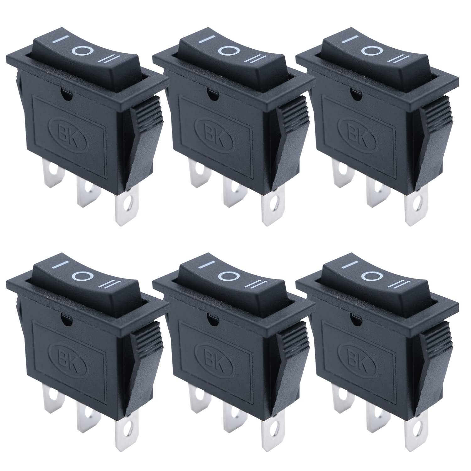 Mxuteuk 3Pcs Waterproof Momentary Rocker Switch (On)/Off/(On), DC 12V 10A Toggle