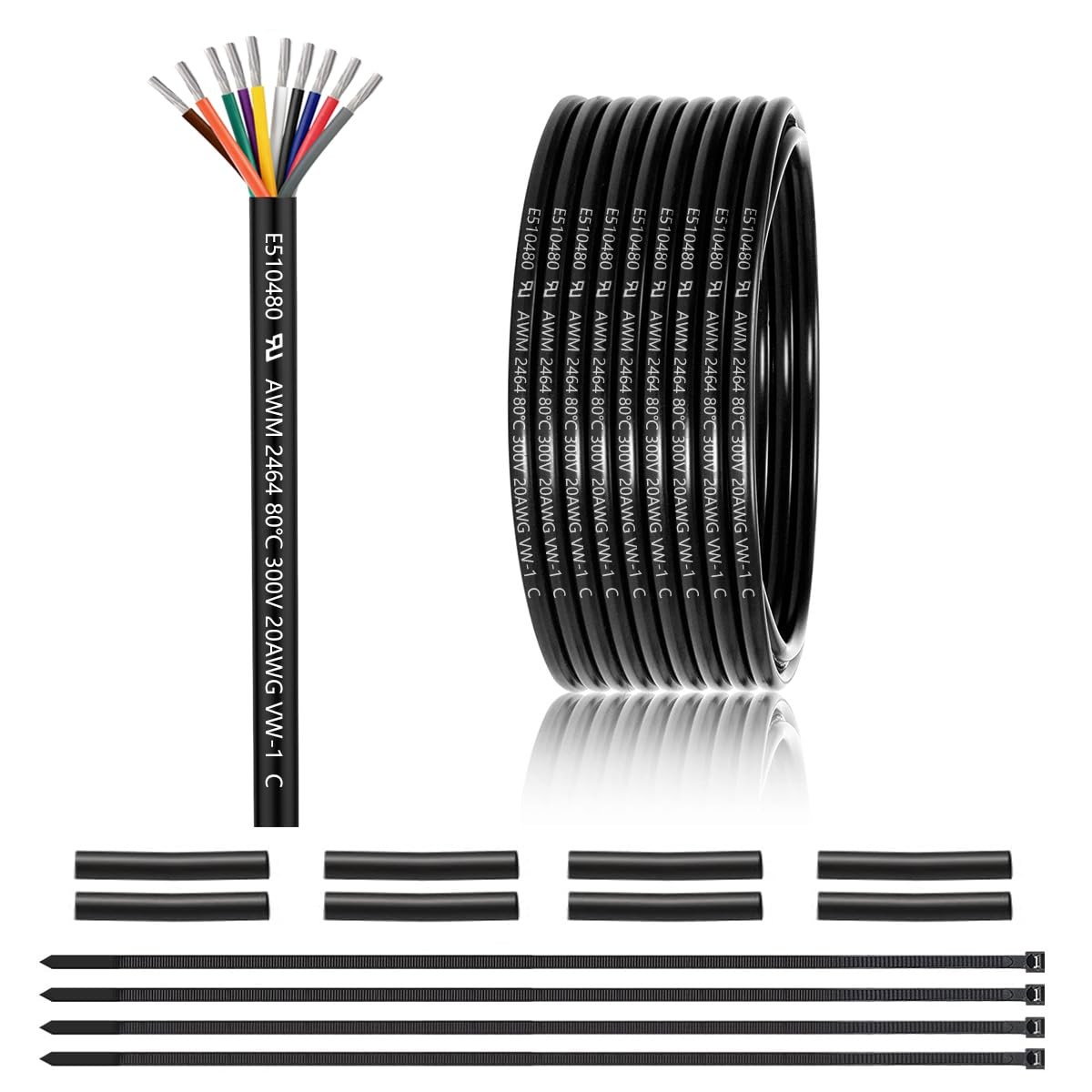 20 Gauge 10 Conductor Electrical Wire 25FT Tinned UL 2464 20 AWG 10 Wire Cable