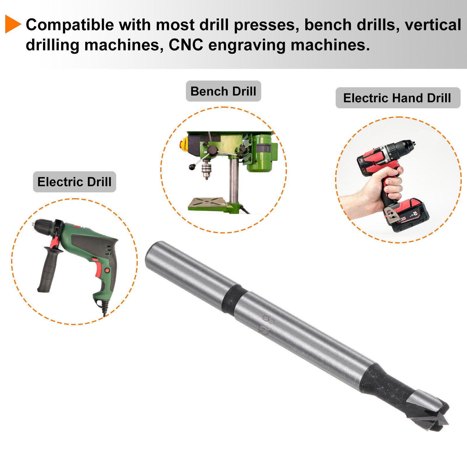Forstner Drill Bit 5/16″(8mm) Dia Multi-tooth Woodworking Drilling Hole Tool