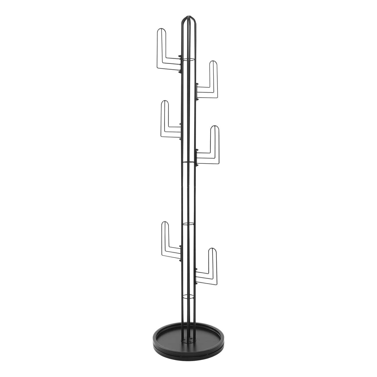 Freestanding Coat Rack Black Clothing Rack Stand Cactus Shape Clothing Stand
