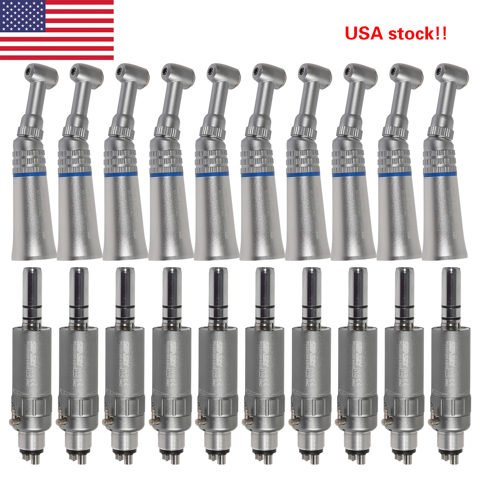 SEASKY Dental slow speed handpiece contra angle Push for NSK Air motor 4H b-n