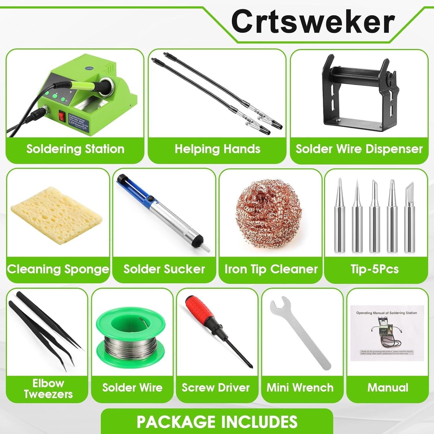 Soldering Station, 100W Digital Display Soldering Iron Station Kit with 2 Hel…