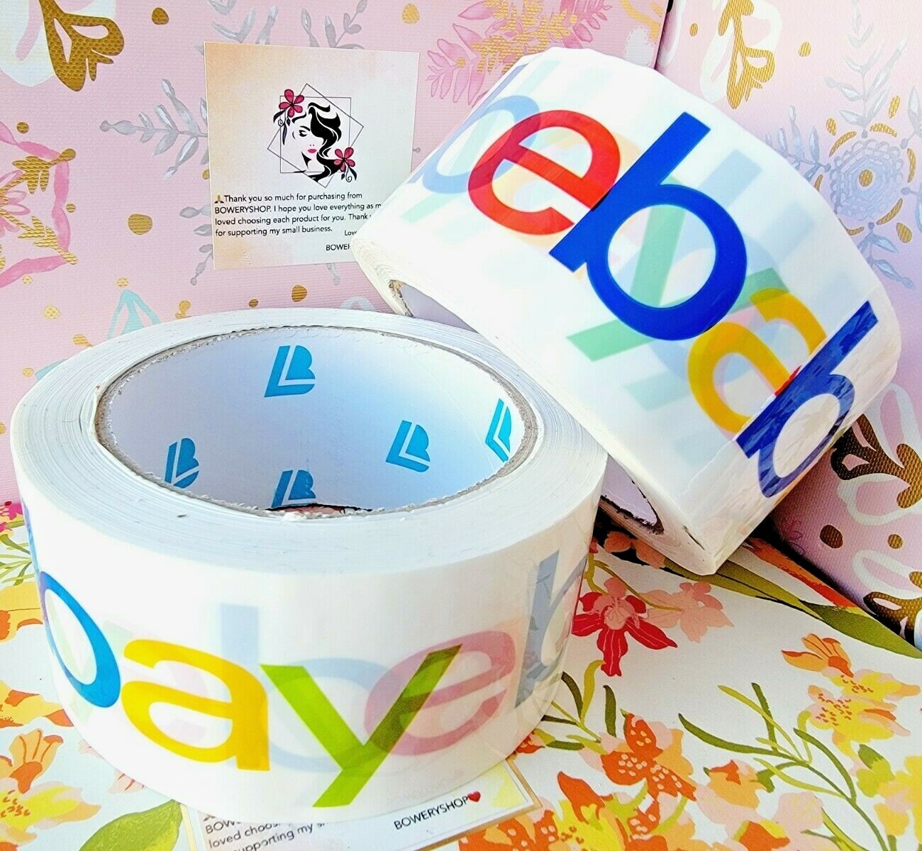4 Rolls Official eBay Brand Logo Packing Packaging Tape Shipping 2″ x 75 yards