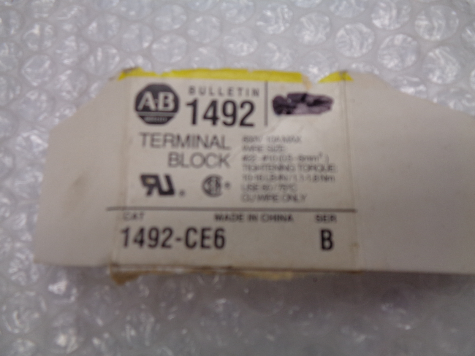 ALLEN BRADLEY 1492-CE6 SER.B TERMINAL BLOCK LOT OF 4 NSNP