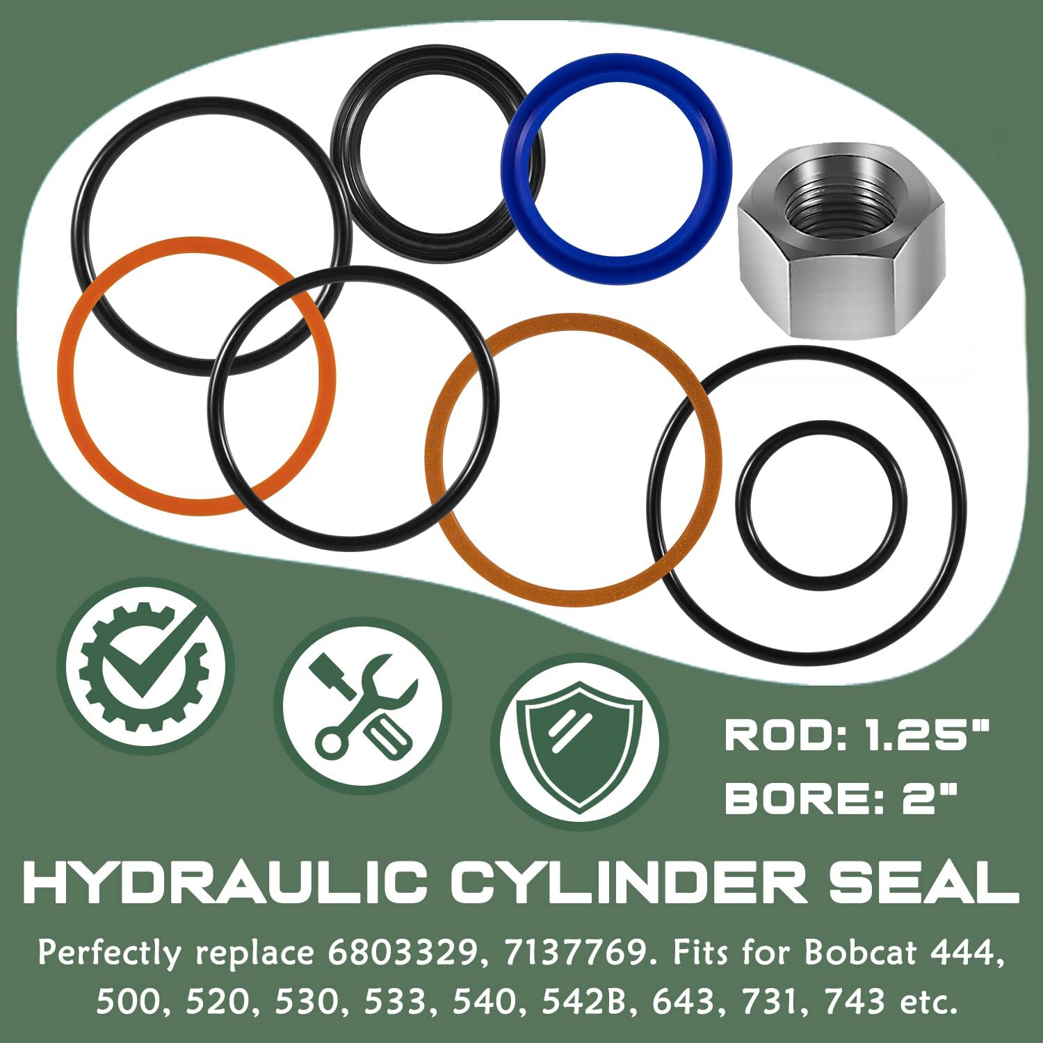 6803329 7137769 Hydraulic Lift Cylinder Seals Kit for Bobcat 444 500 520 751 974
