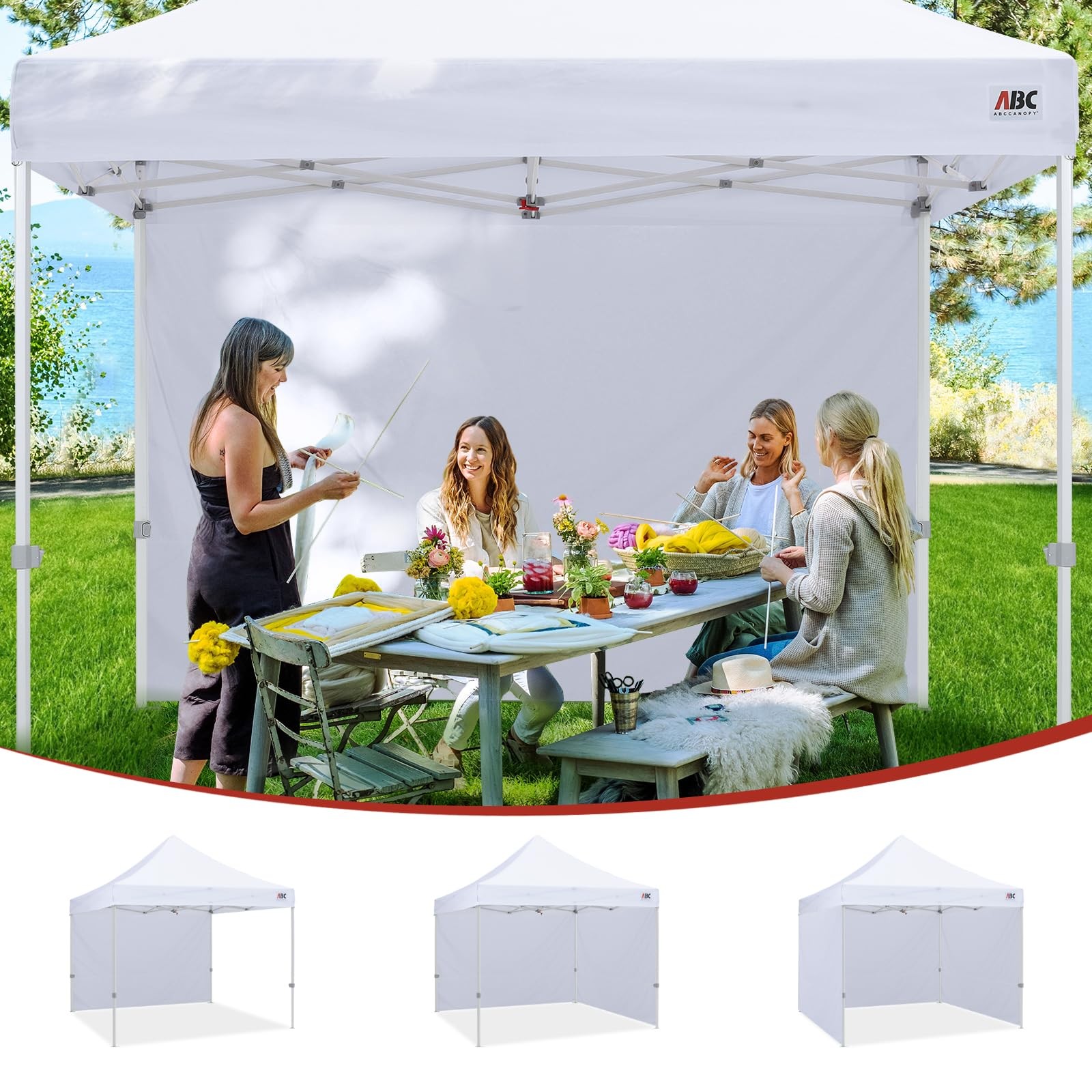 ABCCANOPY 10×10 Instant Canopy SunWall Sidewall Black 1-Pack – No Frame Top