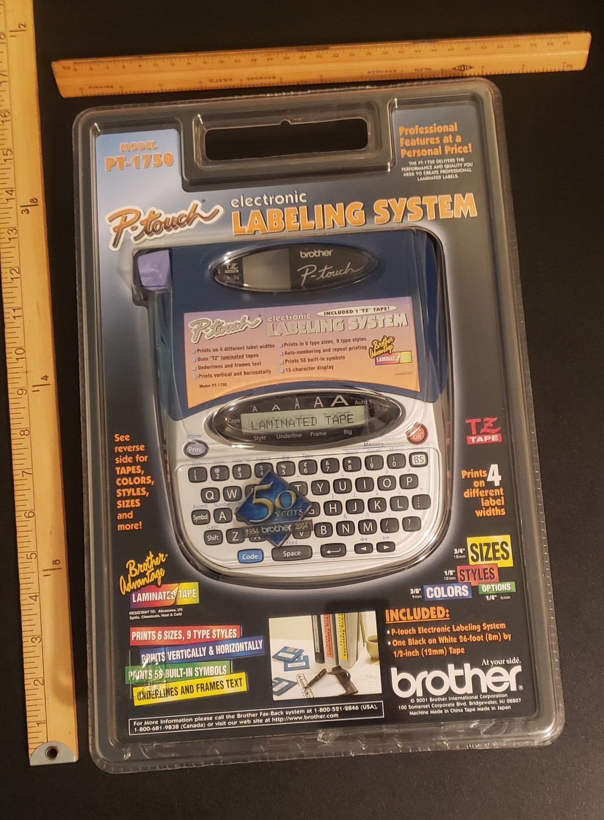 Brother PT-1750 P-Touch Label Maker Electronic Labeling System – New Sealed NOS!