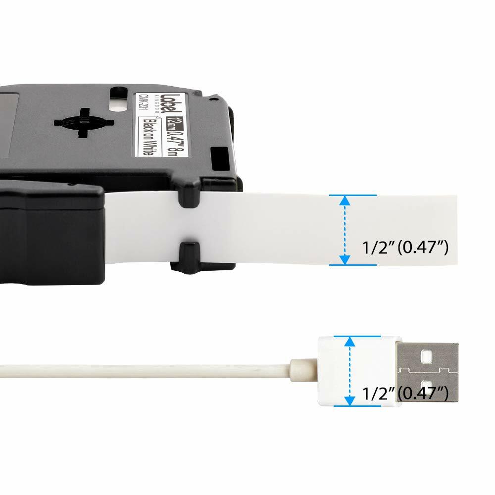 Brother Label Tape M231 MK-231 MK231 12mm Ptouch M Tape Label Maker PT-M95 PT-65
