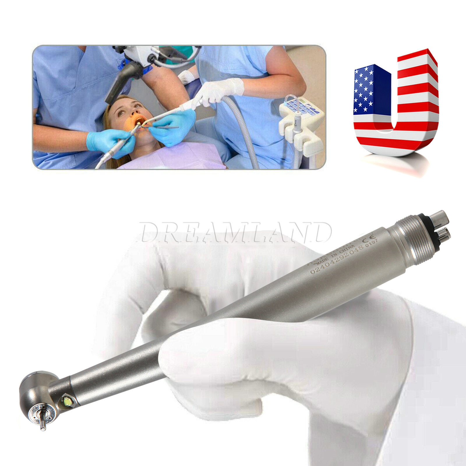 KAVO Style Dental Fiber Optic High Speed Turbine Handpiece LED E-generator 4Hole
