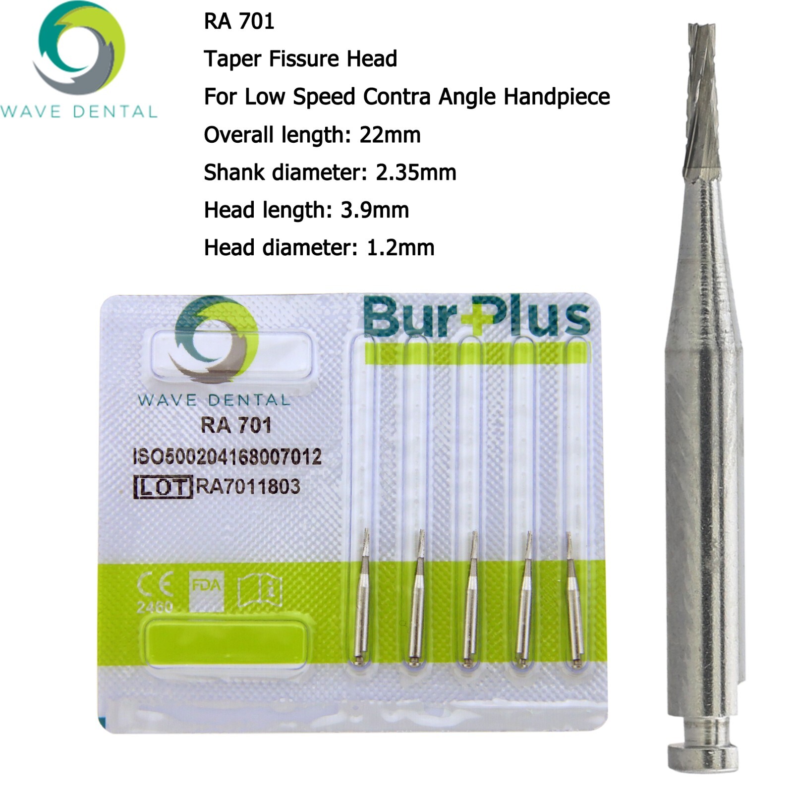 Wave Dental Carbide Burs For Low Speed Contra Angle RA 699 701 702 MIDWEST Prima