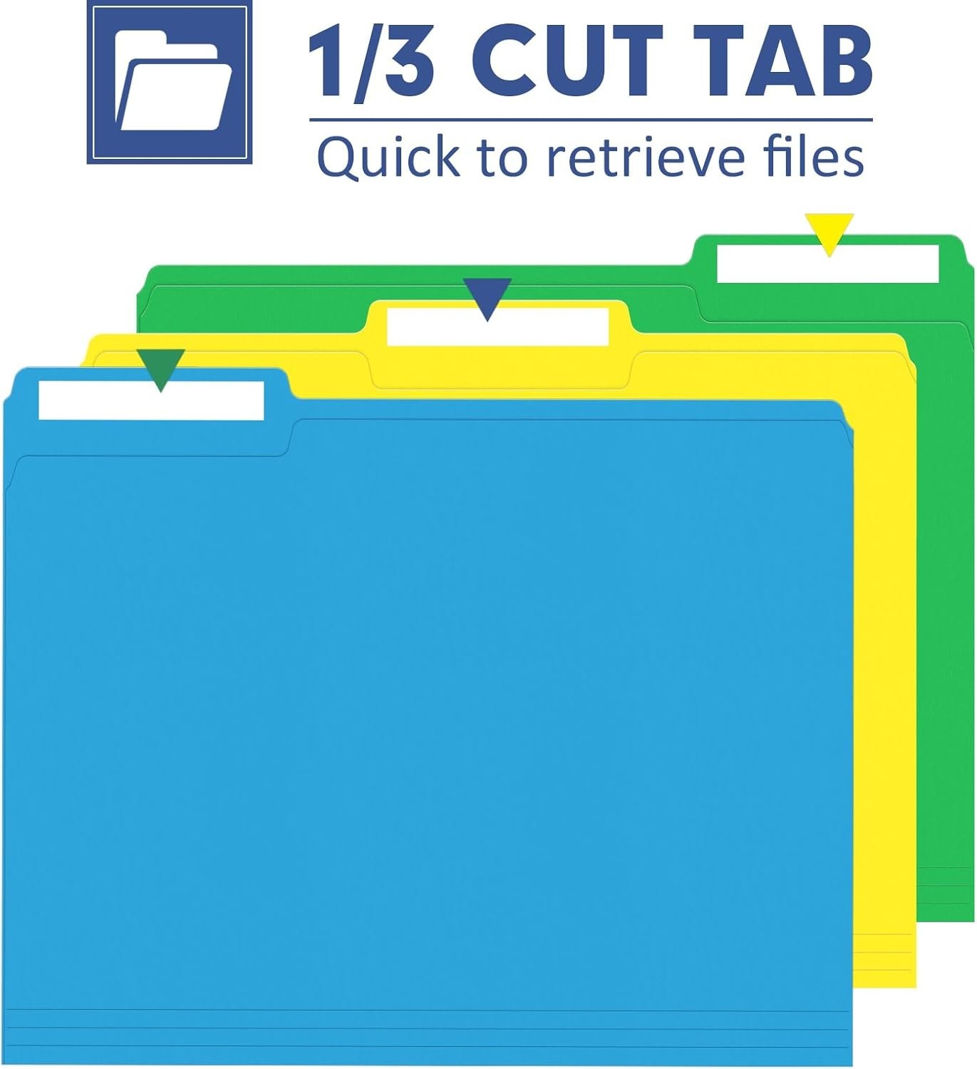 Stylish Assorted 120 File Folders with 1/3 Cut Tabs for Organized Workspaces