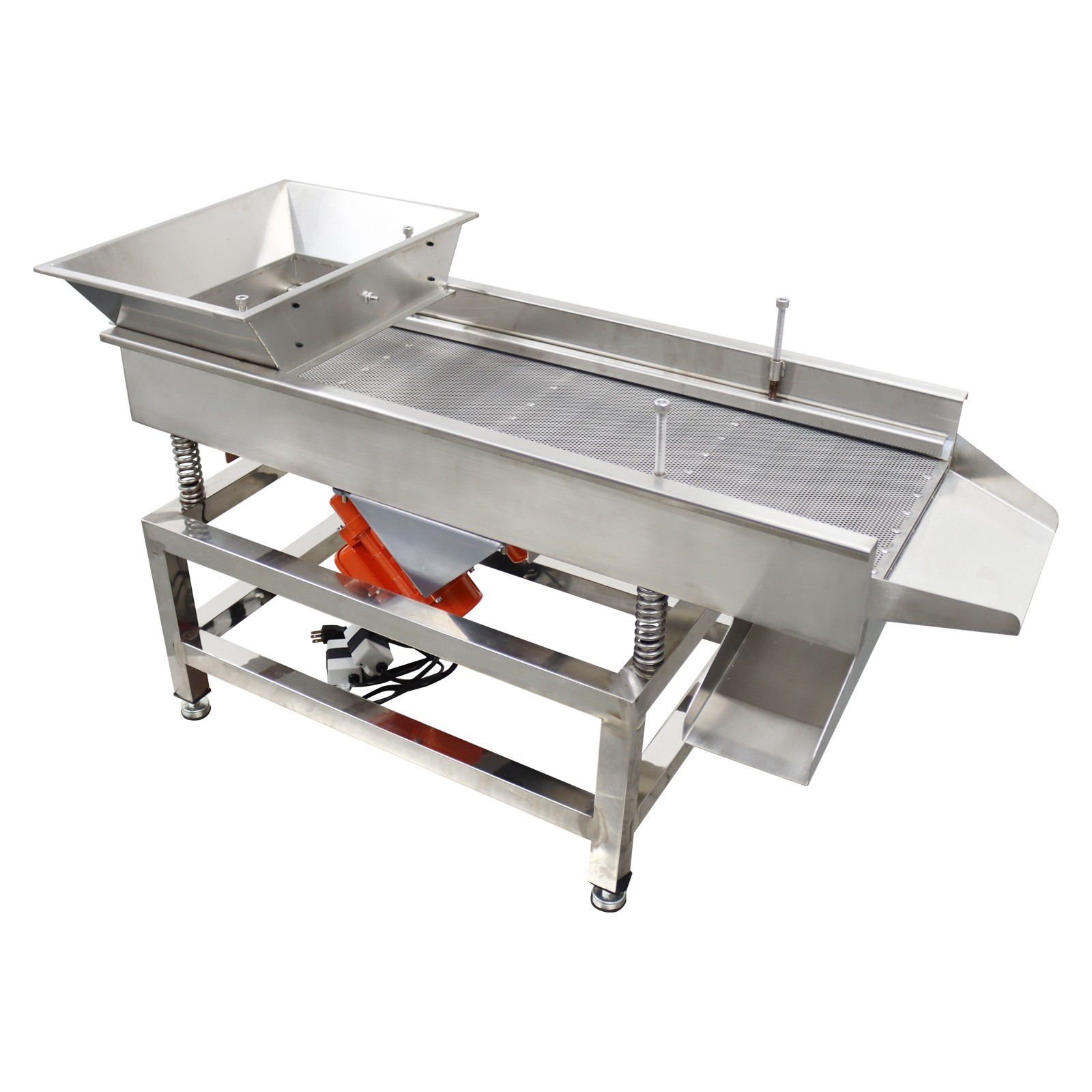 110V Linear Vibrating Screen Stainless Steel 3mm Hole 3000RPM Dual Motor