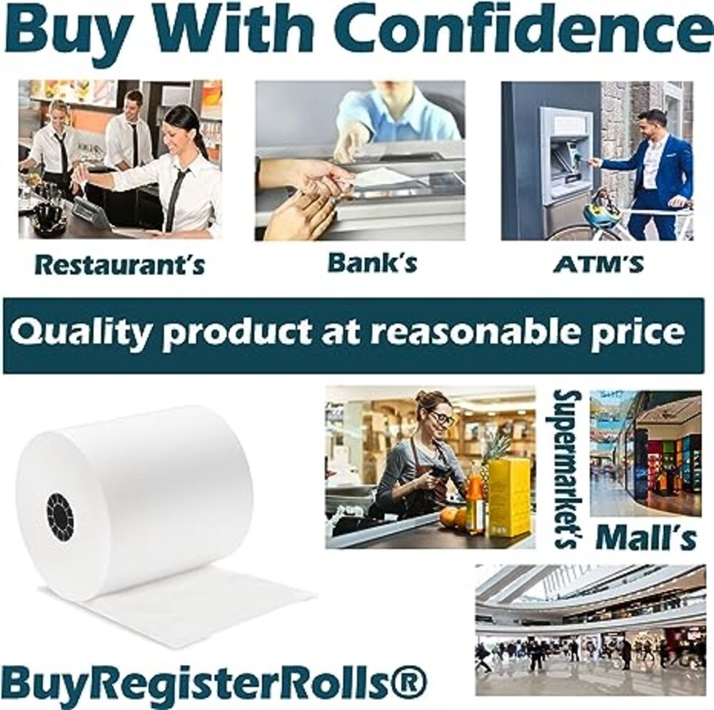 2 1/4 x 50 thermal paper 50 rolls VeriFone VX680 VX520 Thermal Receipt Paper