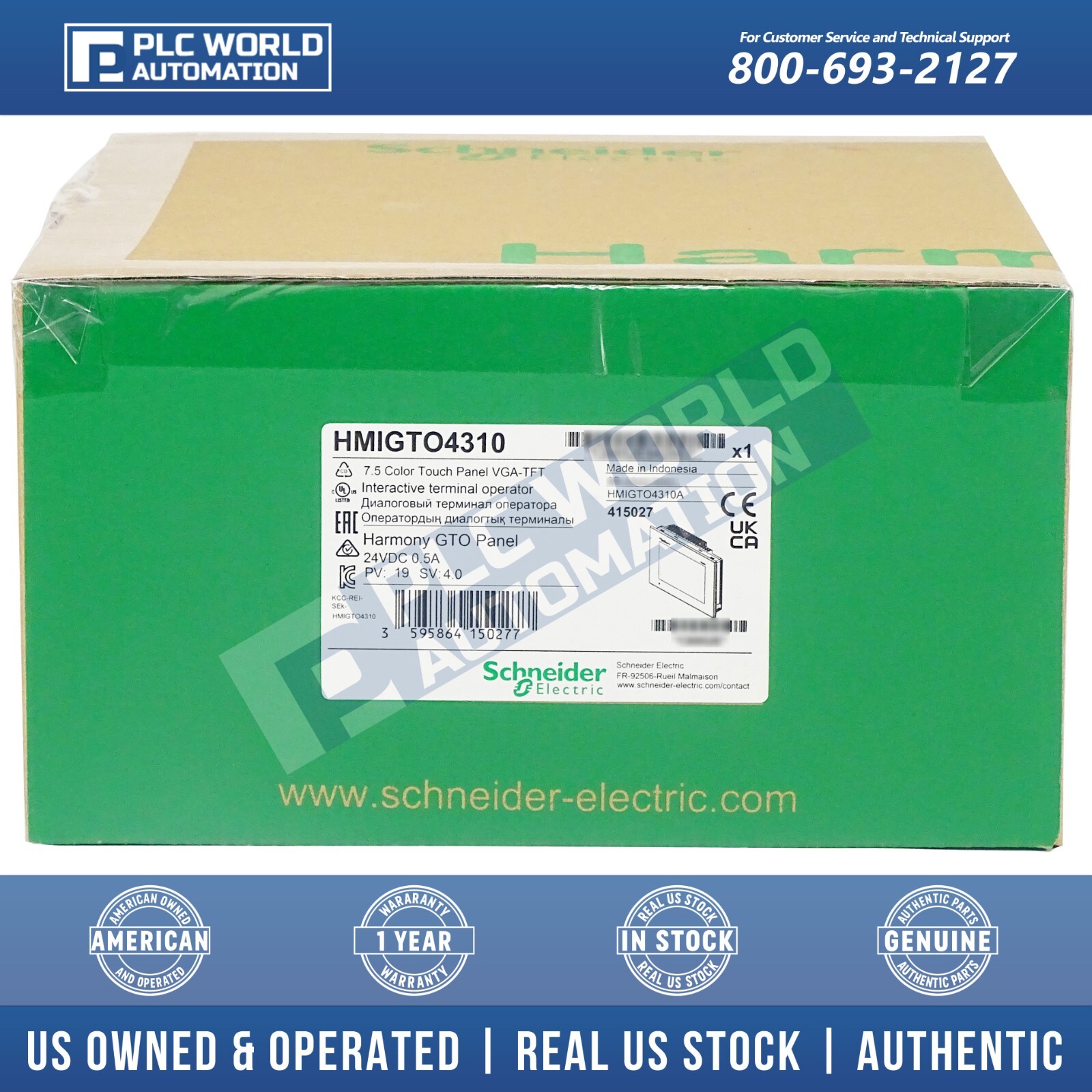 New Sealed Schneider Electric HMIGTO4310 Harmony GTO Panel, Latest Date 1 Yr Wty