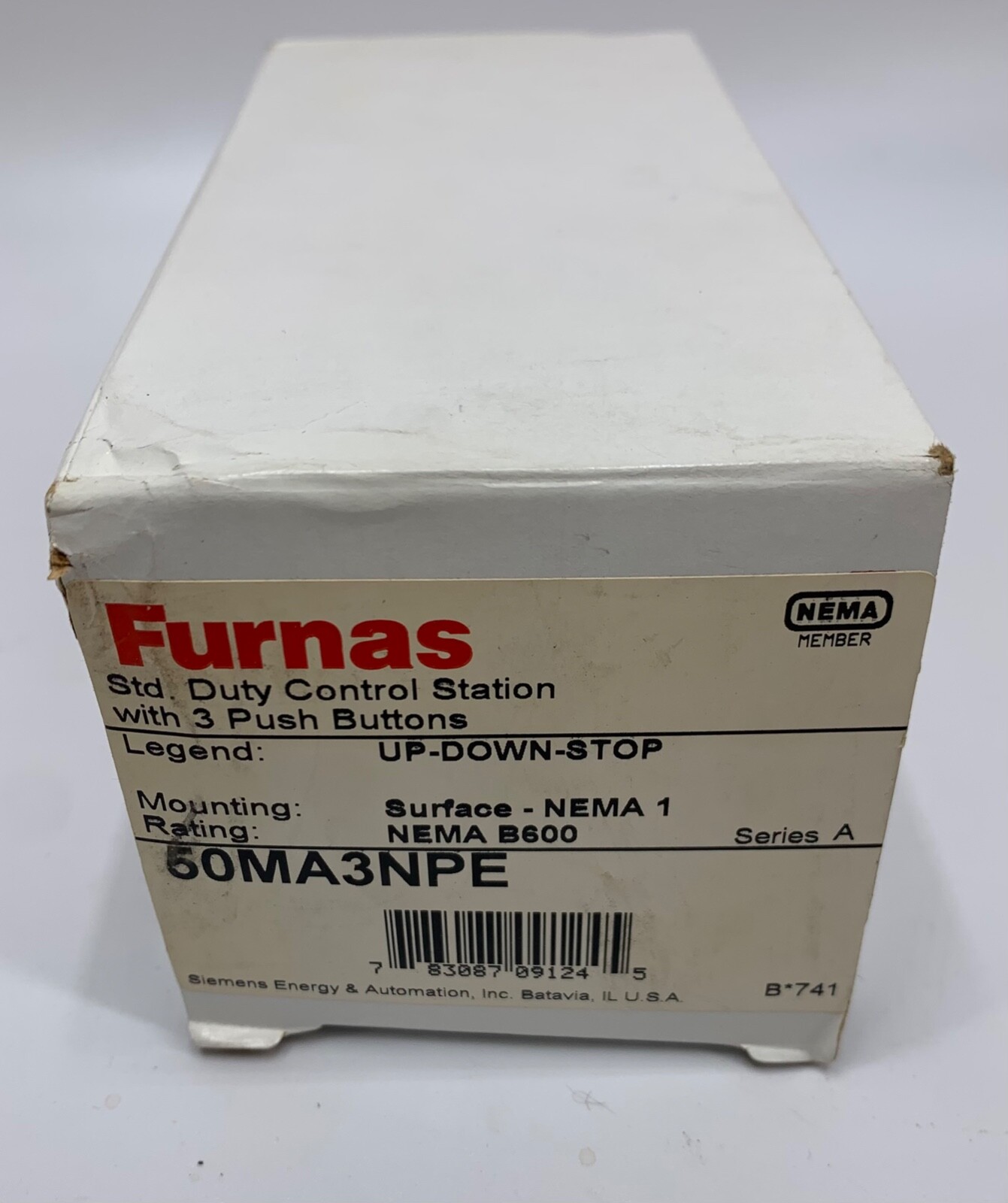 Furnas # 50MA3NPE ~ 3 Button Control Station ~ (5106)