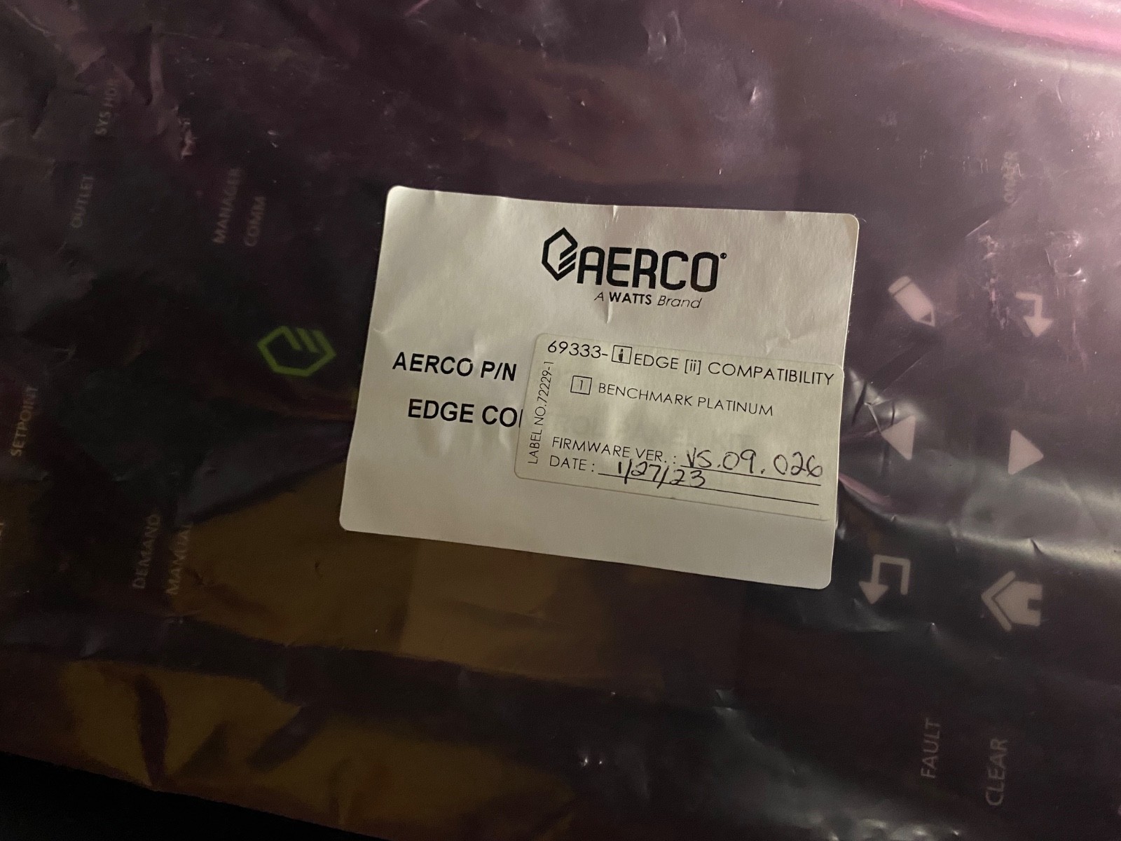 AERCO 69333-1 / BMK PLATNIUM EDGE II FRONT PANEL KIT / NEW!!!🇺🇸