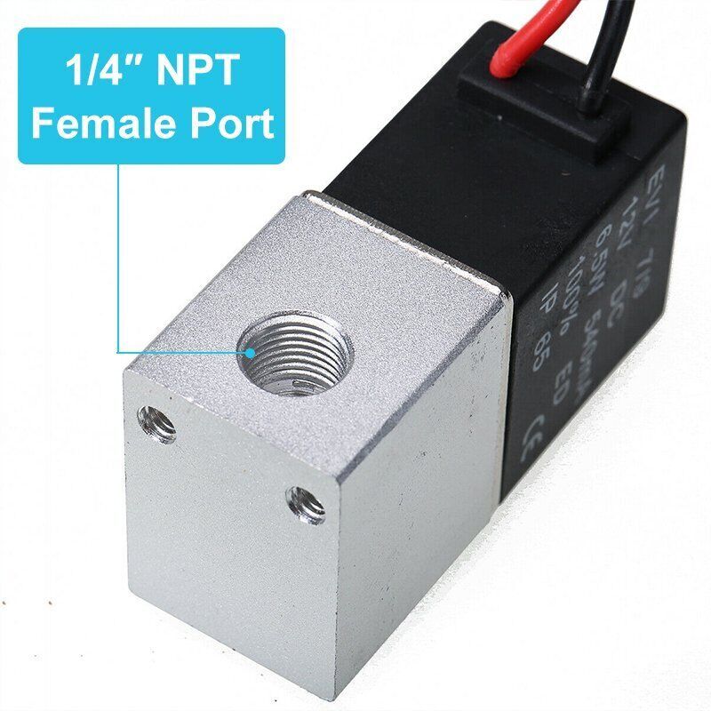 2PCS 1/4″ Fast Response Electric Air Water Solenoid Valve 12V DC Normally Closed