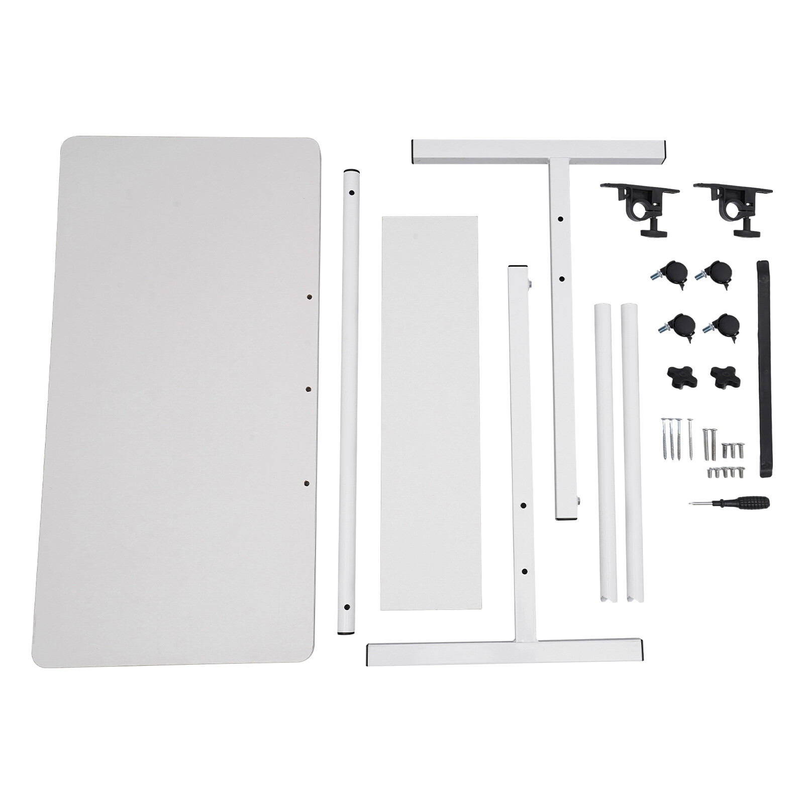 Adjustable Height Office Rolling Laptop Table Stand Bed Side Computer Desk Stand