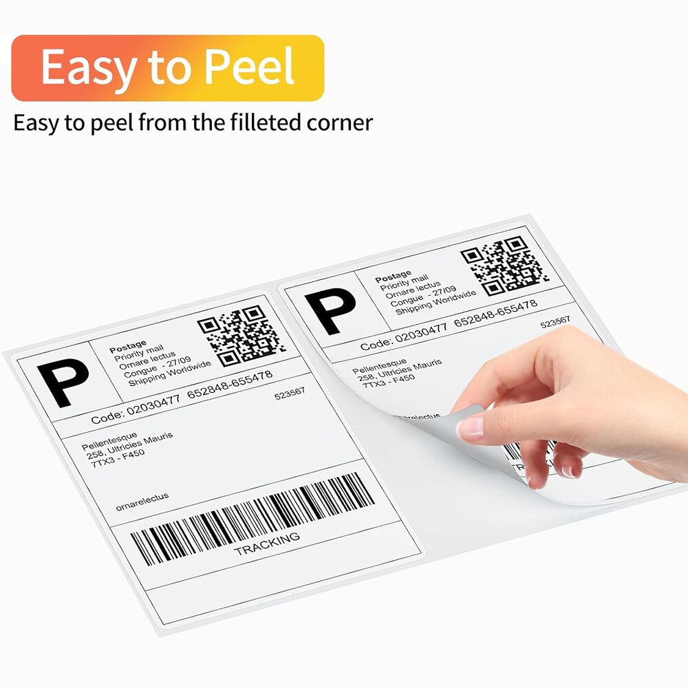 100-20000 Premium 8.5×5.5 Round Corner Shipping Labels Half Sheet Self Adhesive