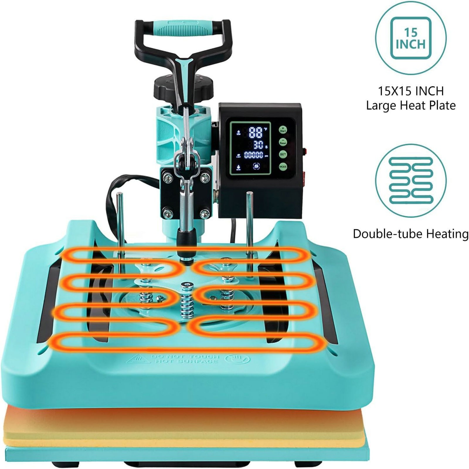Combo 8 IN 1 T-Shirt Heat Press Transfer Machine 15″x15″ Sublimation Swing Away