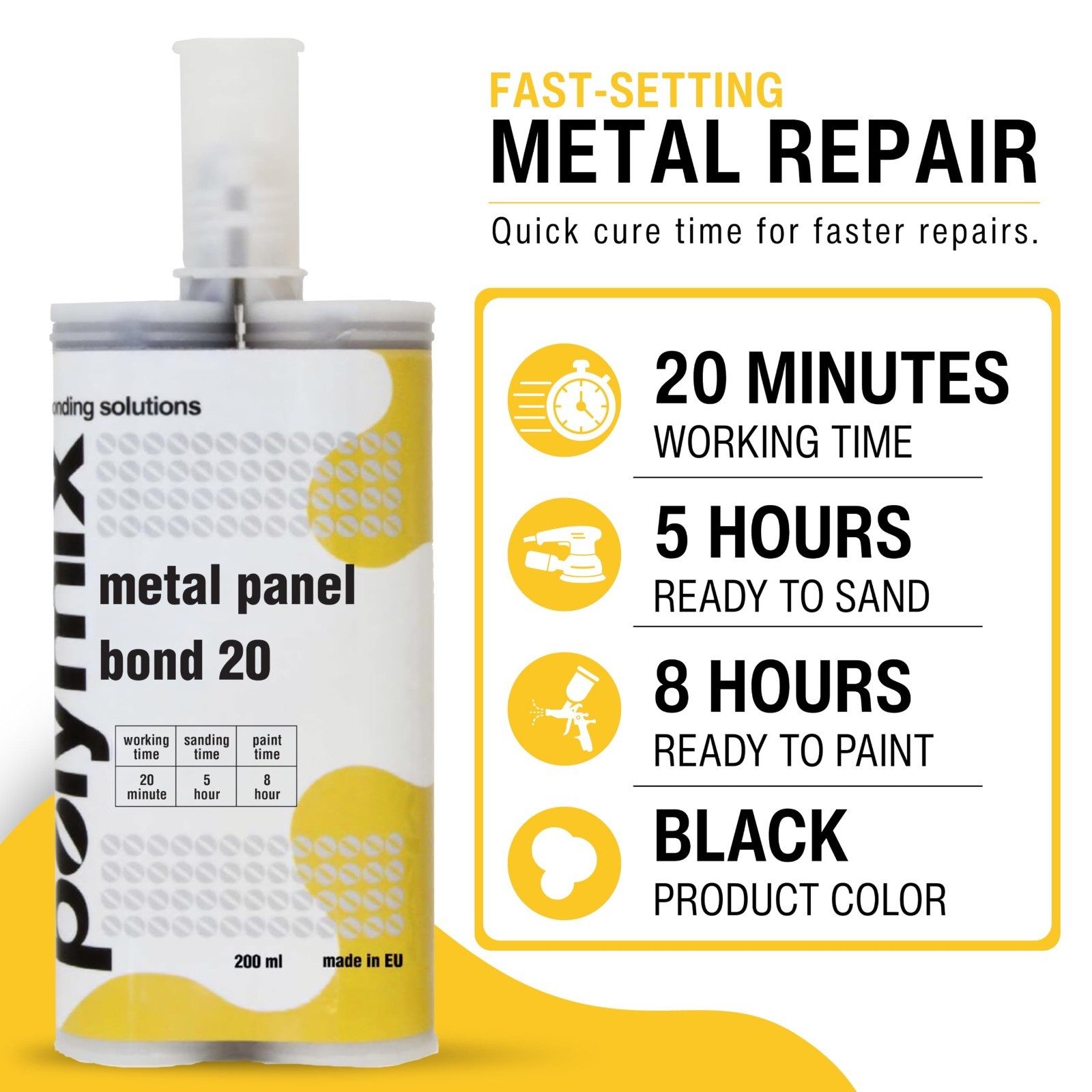 20ml Panel Bond Adhesive with 2 Mixing Nozzles – Strong, Fast-Drying, Versatile